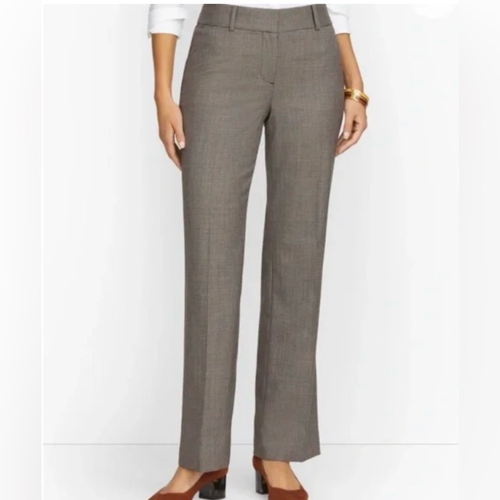 Talbots Newport Pant in Micro Plaid / Herringbone Wool Blend